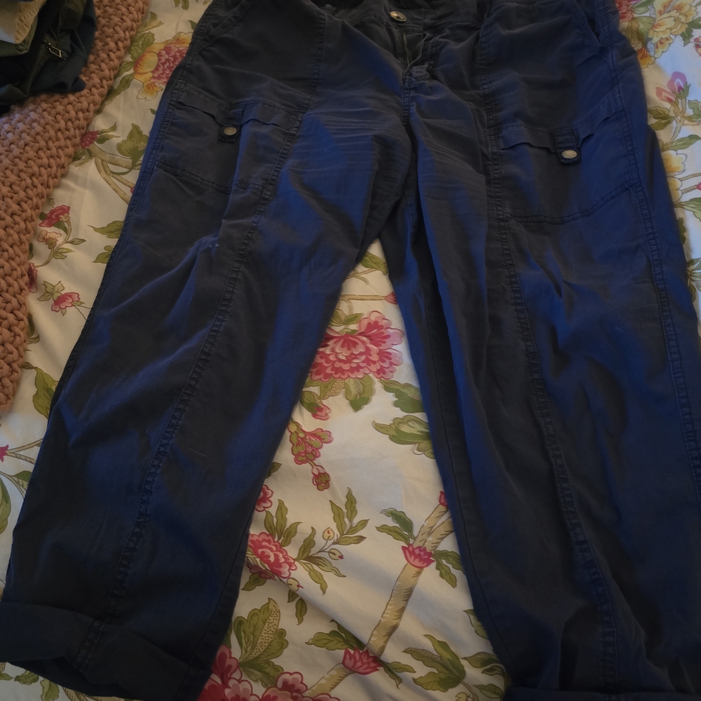 Sonoma Navy & Tan Cropped Pants LOT Of 2 - Picture 4 of 9